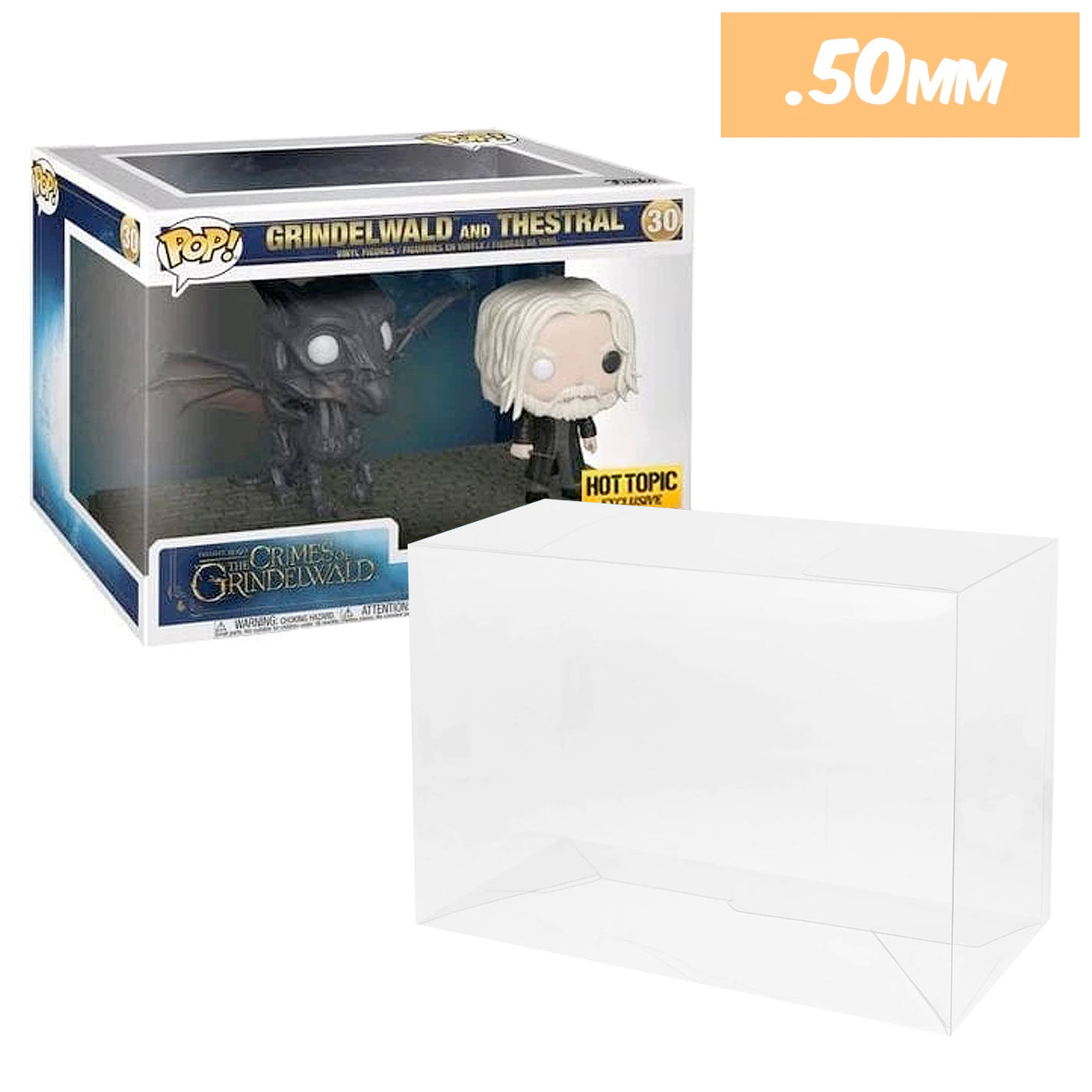 GRINDELWALD MOMENT Pop Protectors for Funko (50mm thick) 7.5h x 10.75w x 6.75d