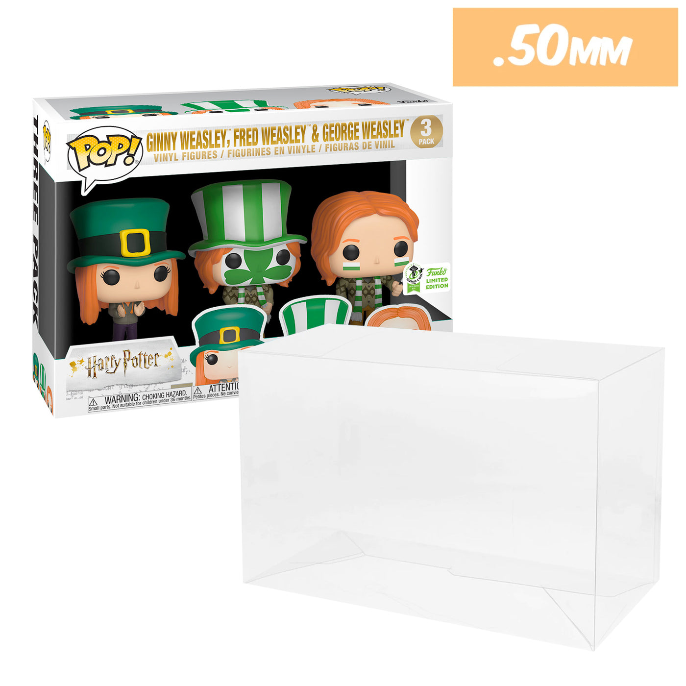 3 PACK QUIDDITCH WORLD CUP Pop Protectors for Funko (50mm thick) 6.25h x 9.5w x 3.5d